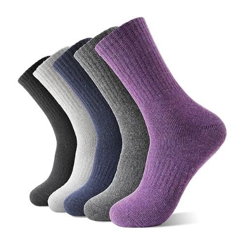 Women's Merino Wool Hiking Socks - 5-Pack