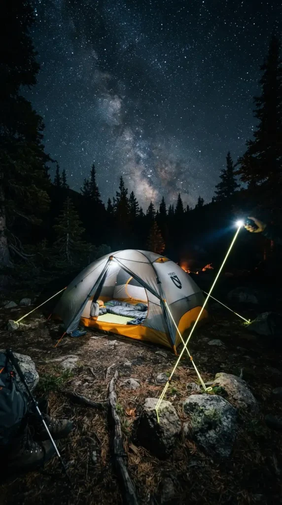Reflective Tent Guy Lines Reduce Night Accidents